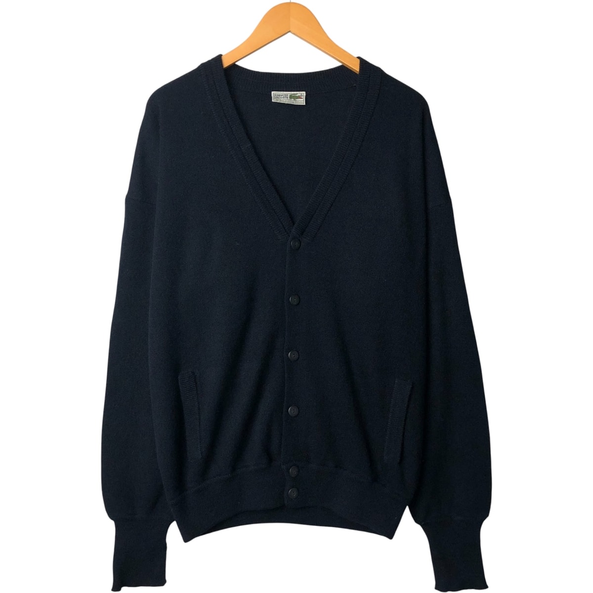 古着 80年代 ラコステ LACOSTE CHEMISE アクリルニットカーディガン スペイン製 メンズL相当 ヴィンテージ/eaa583426