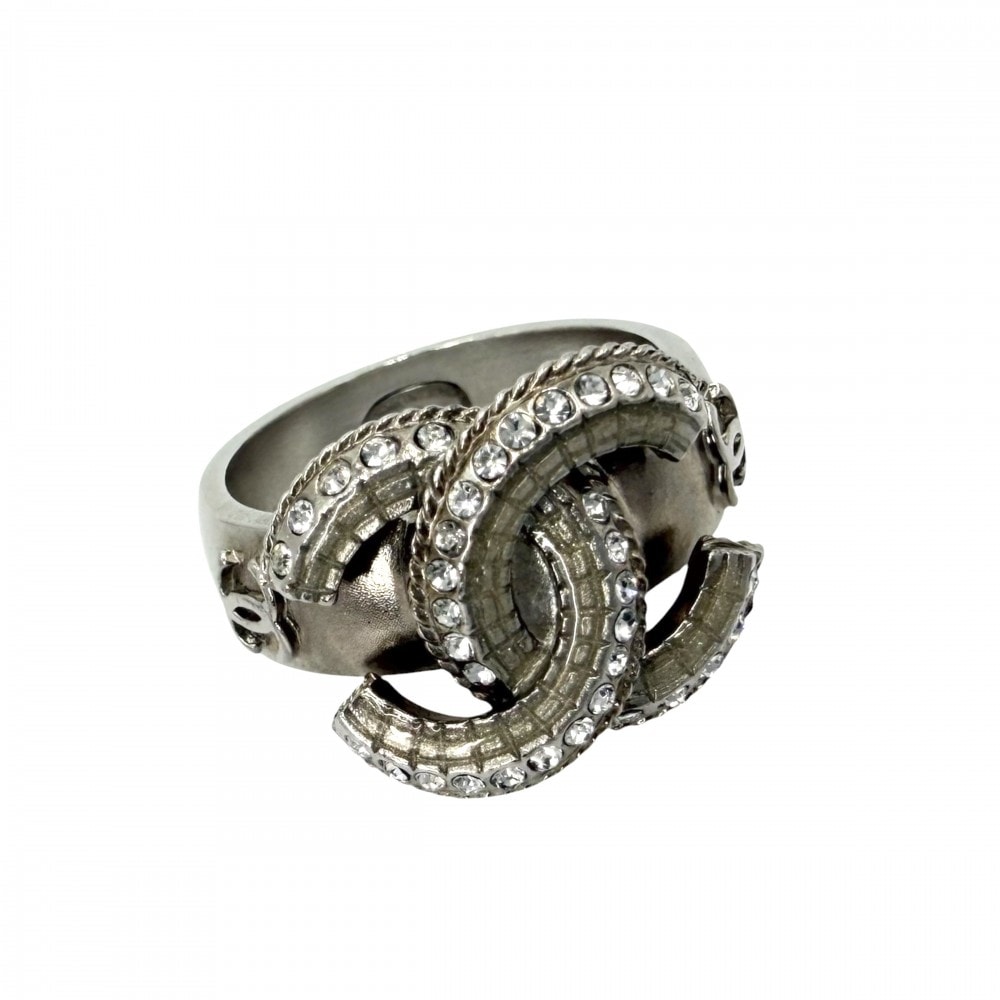 CHANEL シャネル 指輪 リング アクセサリー ココマーク ラインストーン    約11.5号 14K レディース 約5.6g 2014年【中古品】