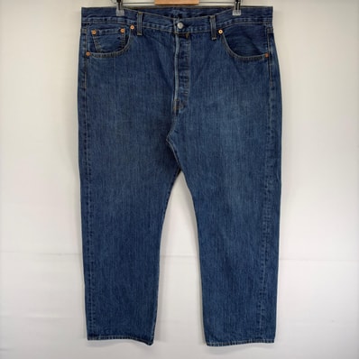 古着 リーバイス Levi's デニム パンツ Gパン ボタンフライ 501 ジーンズ 大きいサイズ ストレート w40 L30 ブルー系 メンズ