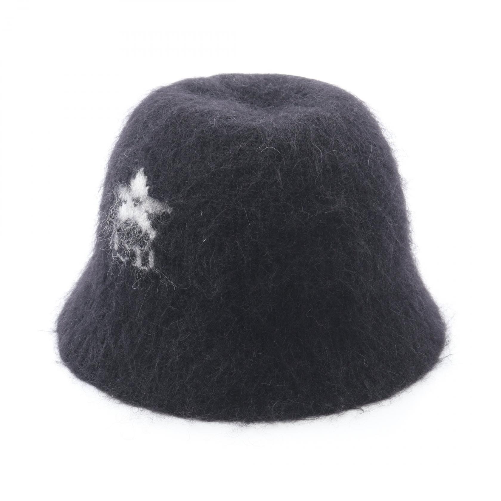 ディオール Dior CDロゴ バケット ハット 帽子 ウール ナイロン モヘヤ レディース ブラック系 / ホワイト系 【中古】