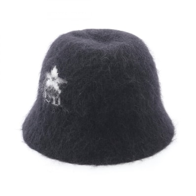 ディオール Dior CDロゴ バケット ハット 帽子 ウール ナイロン モヘヤ レディース ブラック系 / ホワイト系 【中古】