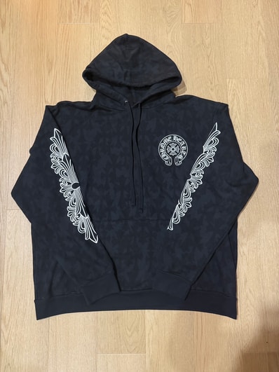 Chrome Hearts Cemetery Cross All Over Print Hoodie "Black"