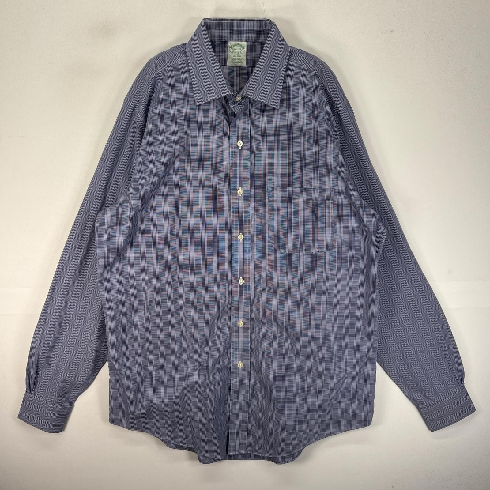 古着 ブルックスブラザーズ Brooks Brothers 長袖シャツ 胸ポケット L  ネイビー系 チェック メンズ