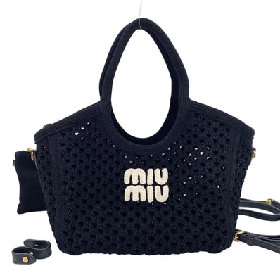 ミュウ ミュウ Miu Miu アイビー メッシュ ハンドバッグ【中古】