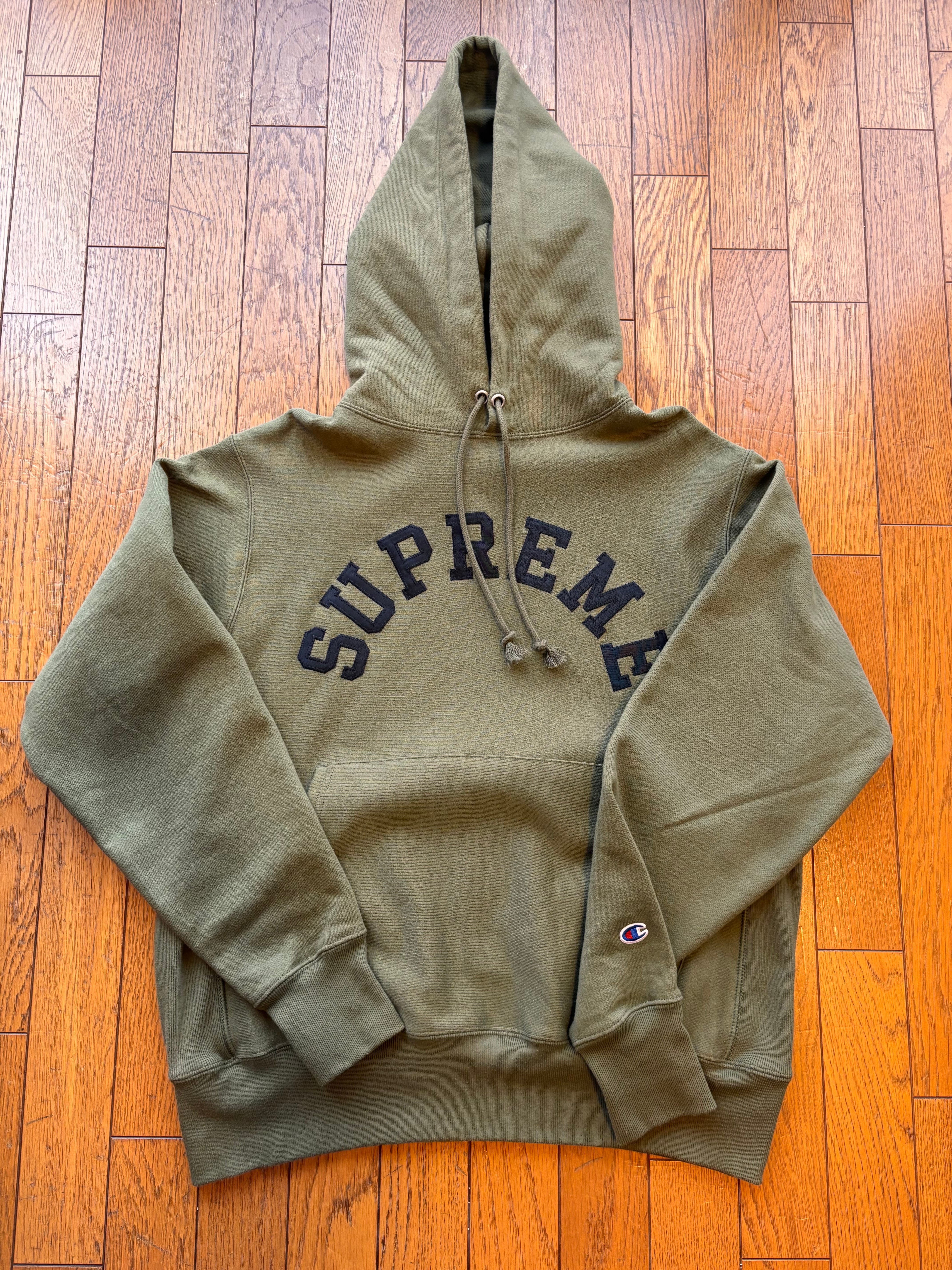 Supreme x Champion Hooded Sweatshirt "Olive"