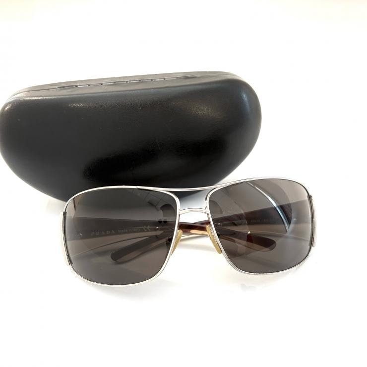 プラダ PRADA サングラス アイウェア SPR 74G 67□13 シルバー べっ甲柄【鑑定済み】正規品