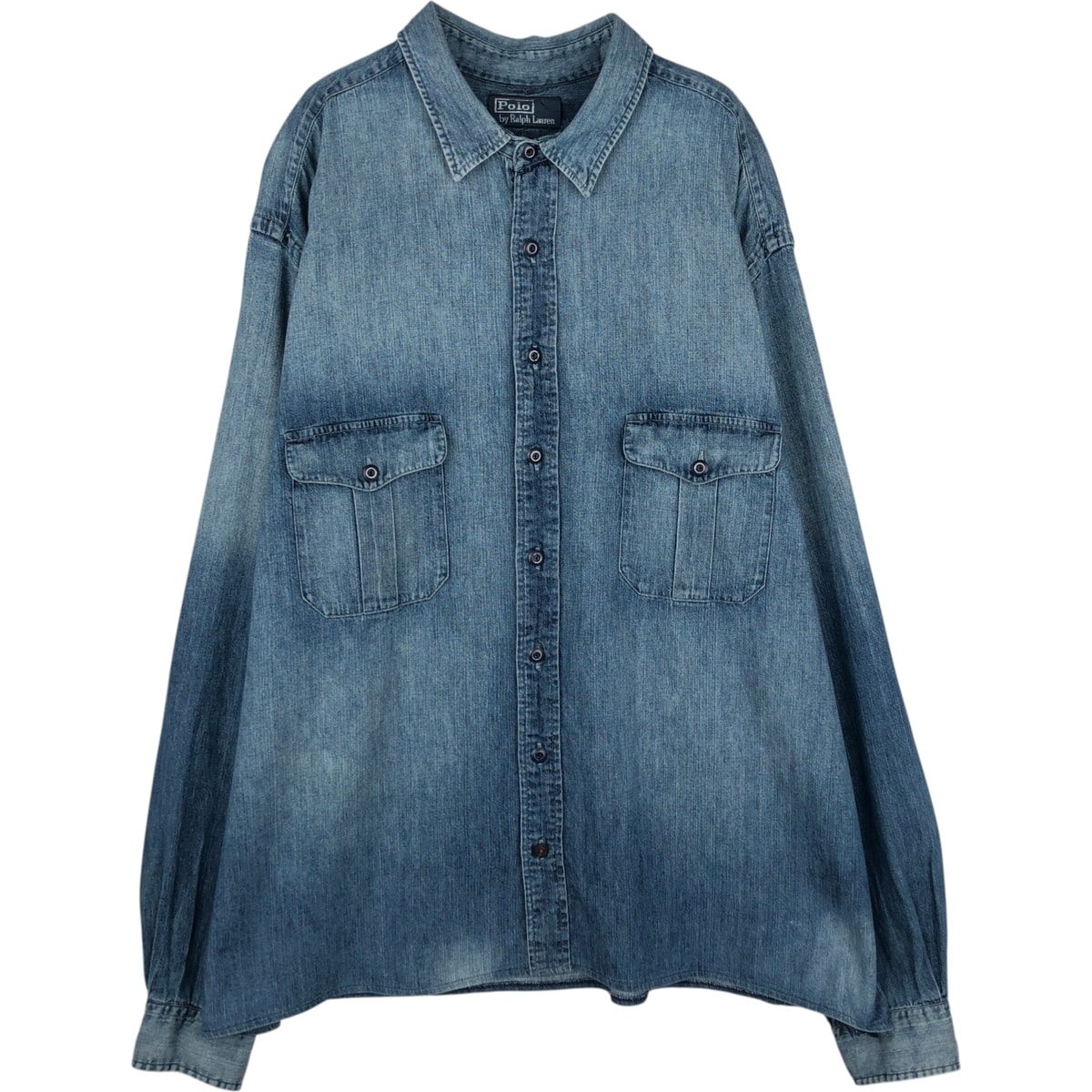 古着 ラルフローレン Ralph Lauren POLO by Ralph Lauren 長袖 ダンガリーシャツ ボックスシャツ メンズXL相当/eaa628930
