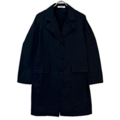 ジルサンダー JSPH120505 ネイビー シルク混 薄手 3B チェスターコート 36