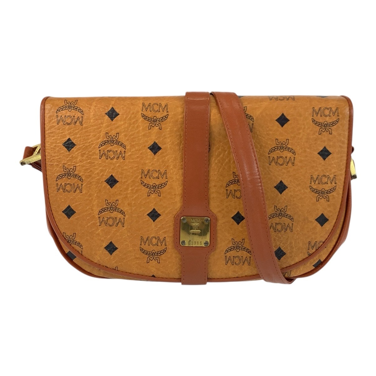 美品 MCM エム シー エム ヴィセトス ブラウン ゴールド金具 レザー ショルダーバッグ ポシェット 600659 【中古】