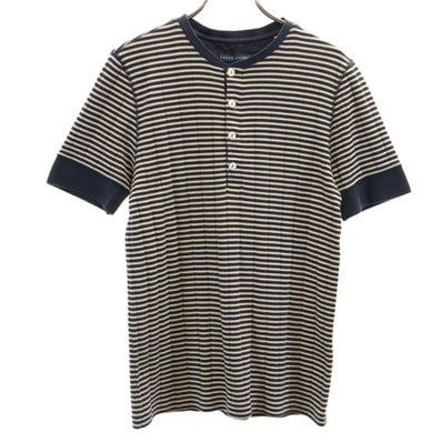 RALPH LAUREN ラルフローレン ボーダー柄 半袖 ヘンリーネック Tシャツ XL ネイビー