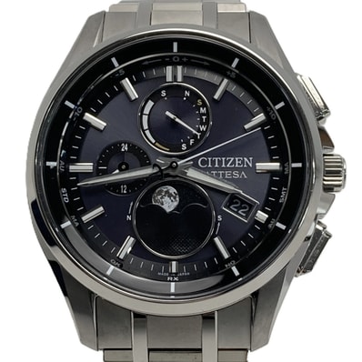 CITIZEN シチズン アテッサ ルナプログラム ムーンフェイズ BY1001-66E ブラック 電波ソーラー メンズ 腕時計 箱有