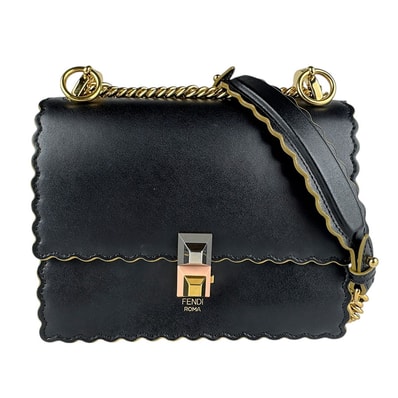 フェンディ FENDI ショルダーバッグ キャナイ ミニ レザー ブラック レディース 8M0381 A18Q【中古】 z7362