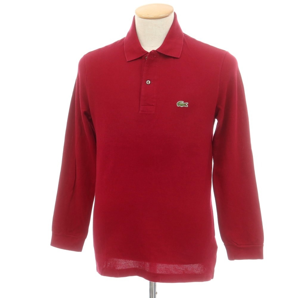 【中古】ラコステ LACOSTE 鹿の子コットン 長袖ポロシャツ マルーン【サイズFR 2】【メンズ】