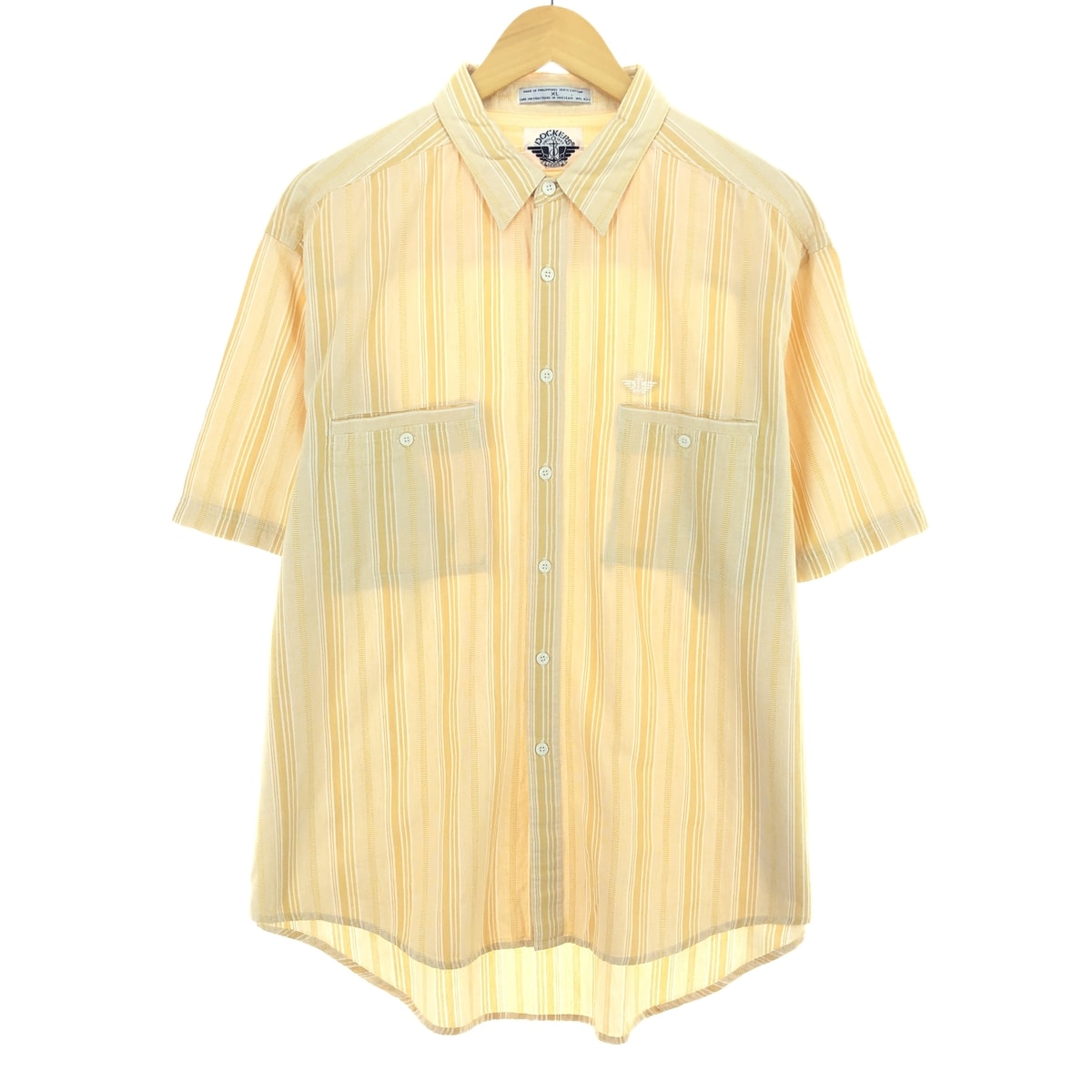 古着 リーバイス Levi's DOCKERS 半袖 コットン ストライプシャツ メンズXL/eaa460826