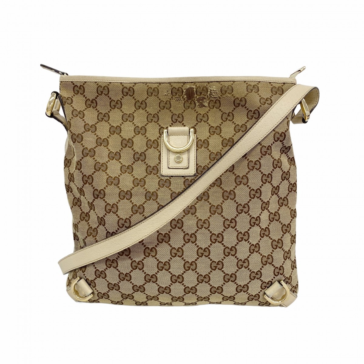 【6fa1040】グッチ ショルダーバッグ GGキャンバス/アビー 131326 キャンバス ブラウン シャンパンゴールド金具【中古】レディース
