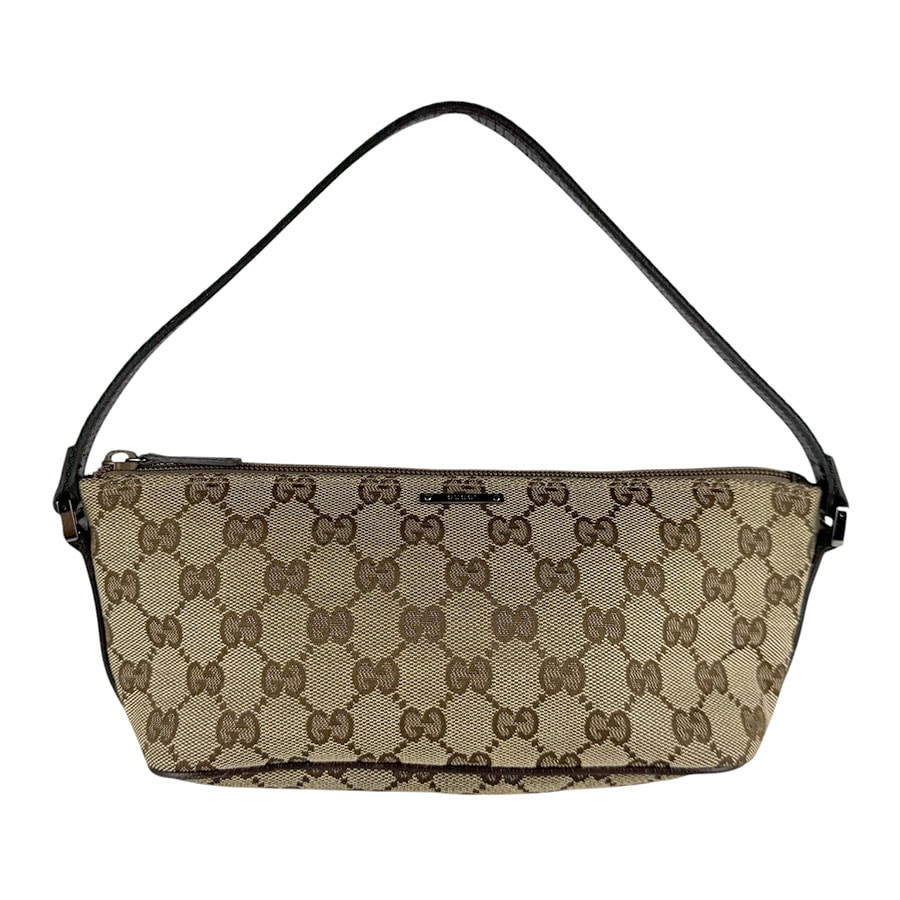 グッチ GUCCI ハンドバッグ GGキャンバス/レザー ブラウン レディース 141809【中古】 z10112