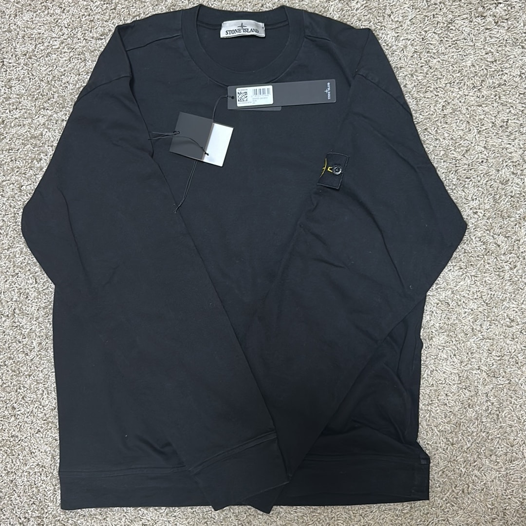 Stone Island Regular Fit Medium-Weight Cotton Crewneck Sweatshirt With Raglan Sleeves "Black"