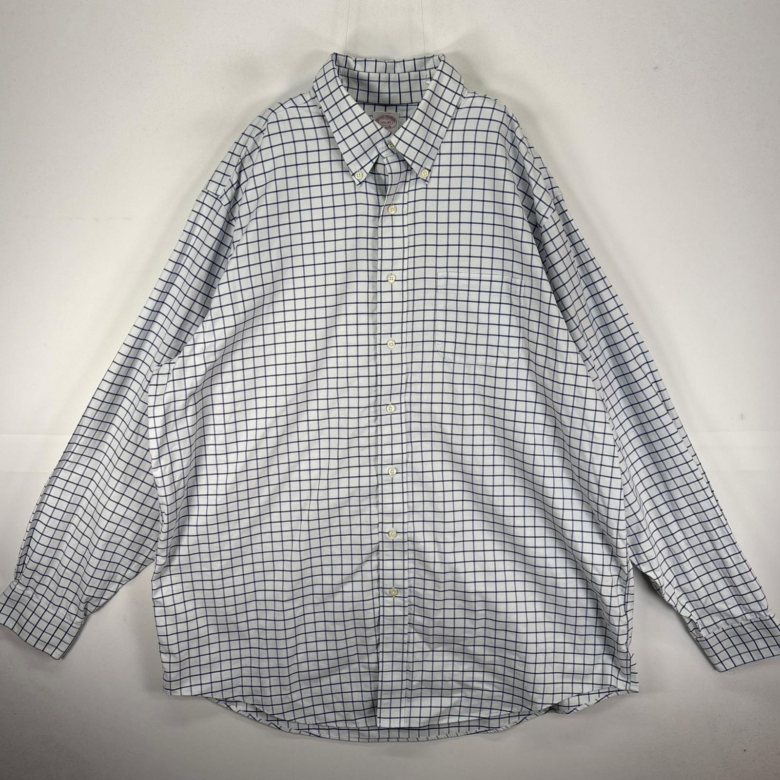 古着 ブルックスブラザーズ Brooks Brothers 長袖シャツ ボタンダウン 胸ポケット XL  ホワイト系 チェック メンズ