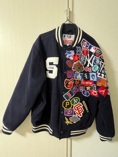 Supreme / New Era®/ MLB Varsity Jacket "Navy"
