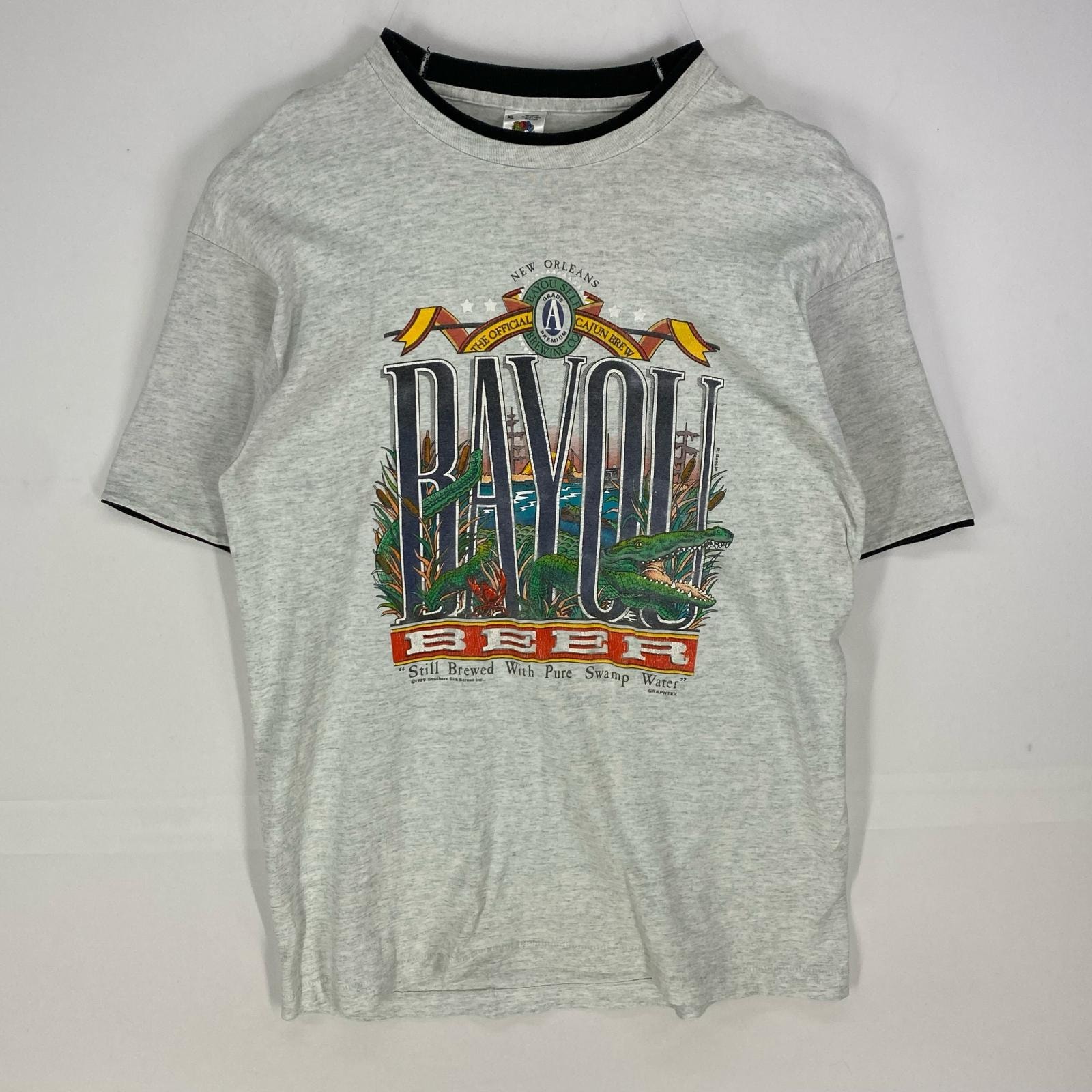 古着 80's/80年代 ヴィンテージ フルーツオブザルーム FRUIT OF THE LOOM USA製 半袖Tシャツ XL グレー系 プリント メンズ
