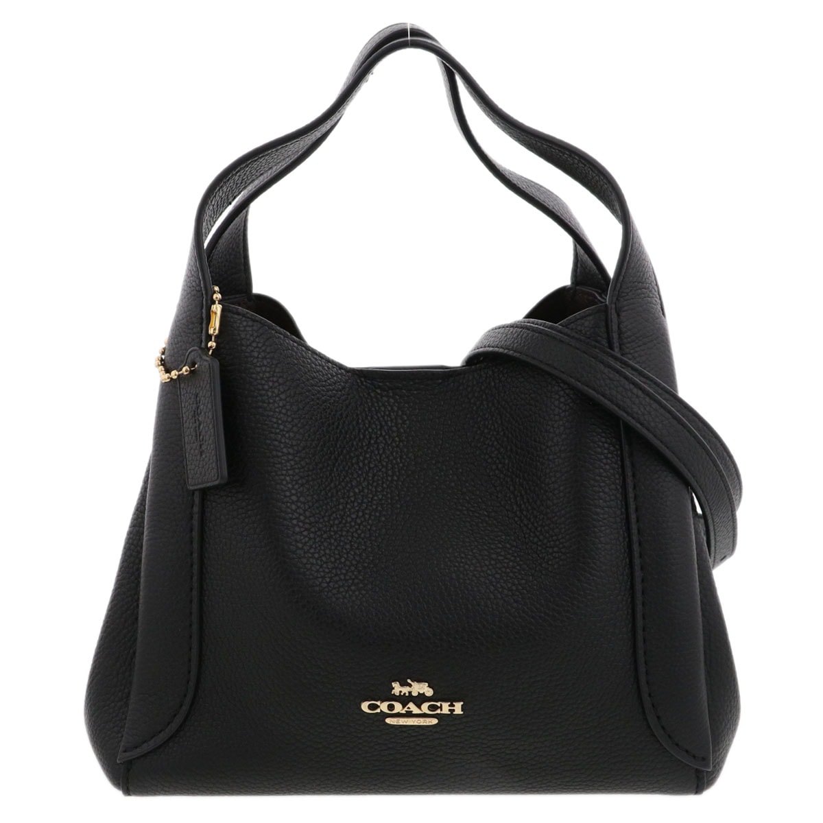 COACH コーチ ハドリーホーボー 21 ショルダーバッグ ポリッシュレザー ブラック  レディース【中古】