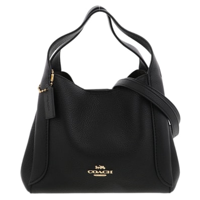 COACH コーチ ハドリーホーボー 21 ショルダーバッグ ポリッシュレザー ブラック レディース【中古】