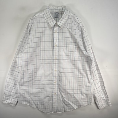 古着 ブルックスブラザーズ Brooks Brothers 長袖シャツ チェック REGENT ボタンダウン XL ホワイト系 マルチカラー メンズ