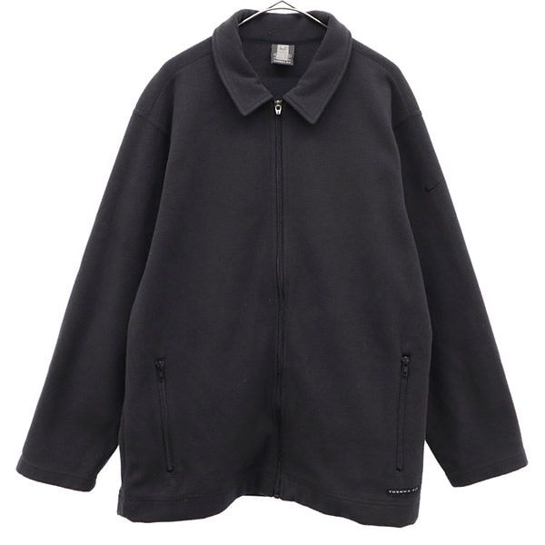 NIKE GOLF ナイキゴルフ ワンポイント刺繍 ゴルフ フリースジャケット L ブラック