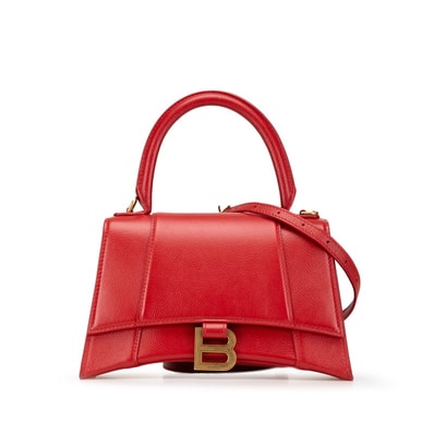 バレンシアガ アワーグラス ハンドバッグ ショルダーバッグ 2WAY 593546 レッド レザー レディース BALENCIAGA 【中古】