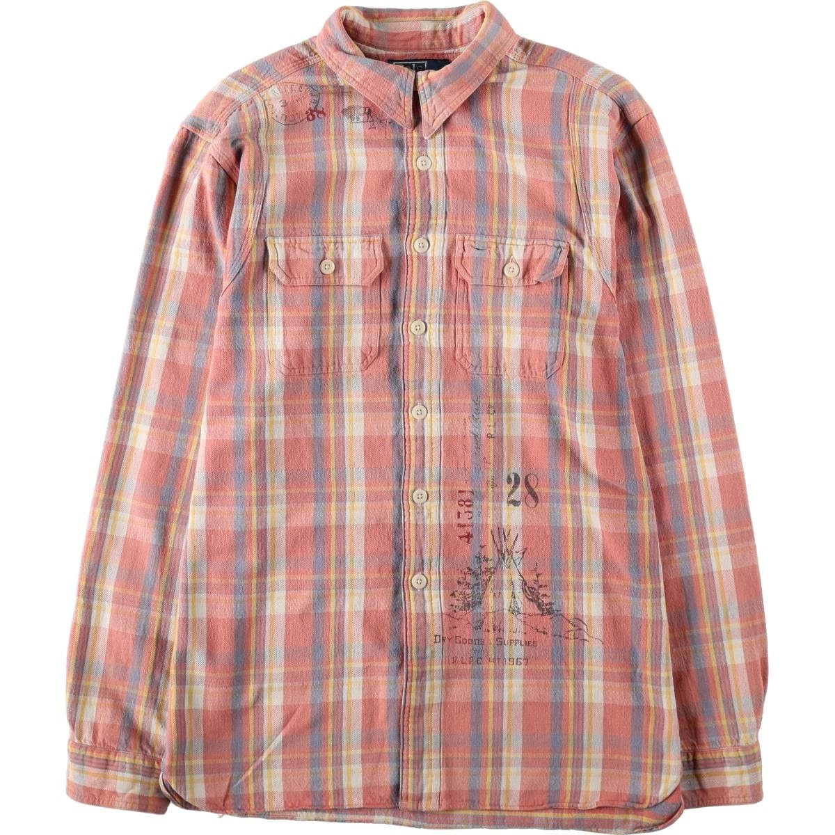古着 ラルフローレン Ralph Lauren POLO by Ralph Lauren 長袖 フランネルチェックシャツ メンズL相当/evb036048