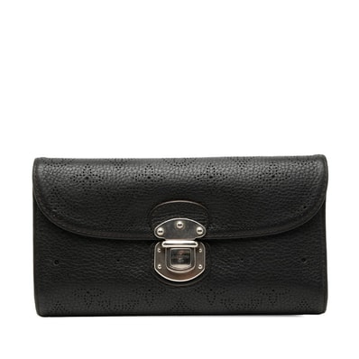 ルイ ヴィトン マヒナ ポルトフォイユ アメリア 二つ折り 長財布 M95549 ブラック レザー メンズ LOUIS VUITTON 【中古】