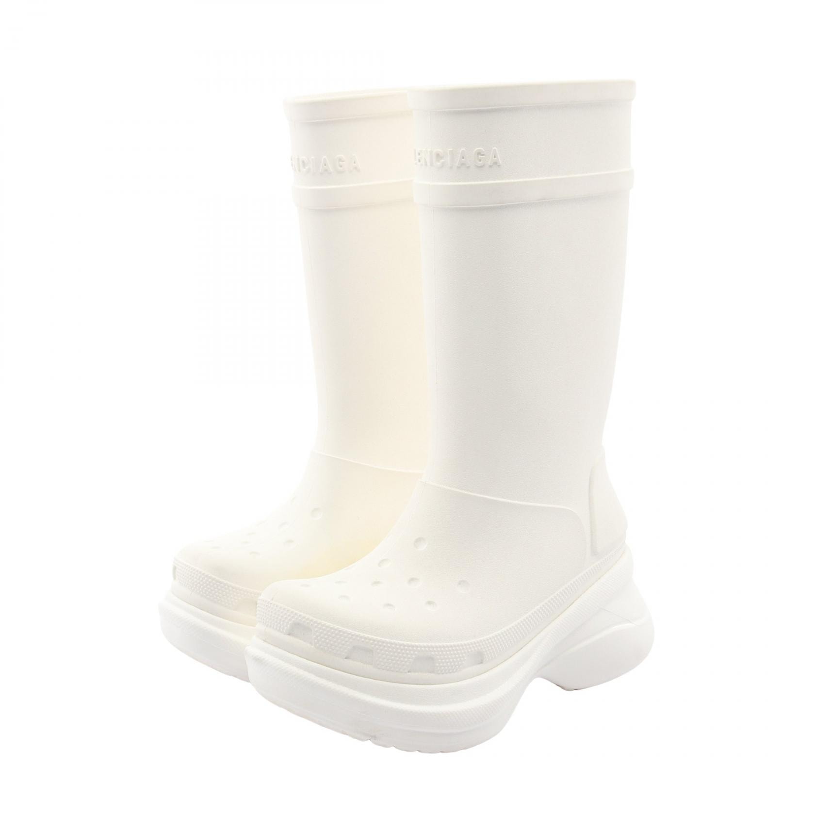 バレンシアガ BALENCIAGA BALENCIAGA × crocs レインシューズ 靴 ラバー レディース ホワイト系 【中古】