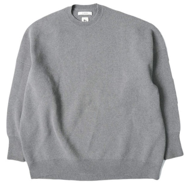 CINOH x TO UNITED ARROWS チノ ユナイテッドアローズ 22AW 別注 RECOVER オーバーサイズクルーネックニット 22WKN508 Free ミディアムグレー セーター トップス g27985