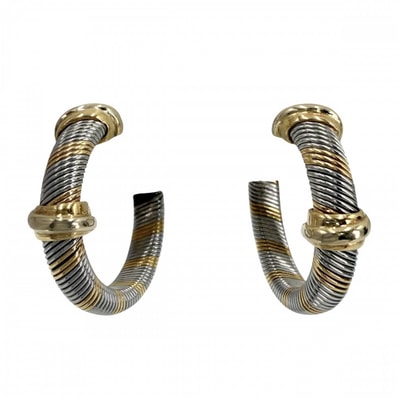 CARTIER カルティエ ピアス オールエア シエール ねじ アクセサリー ジュエリー Au750 18金YG K18イエローゴールド ステンレススチール レディース 約10.5g【中古品】