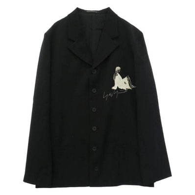 Yohji Yamamoto POUR HOMME ヨウジヤマモトプールオム HR-J71-506 WOMEN EMBROIDERY SERIES 6B 女優 刺繍 テーラード ジャケット ブラック系 2【中古】