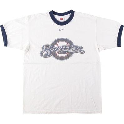 古着 00年代 ナイキ NIKE TEAM MLB MILWAUKEE BREWERS ミルウォーキーブリュワーズ リンガーTシャツ メンズM相当/eaa653585