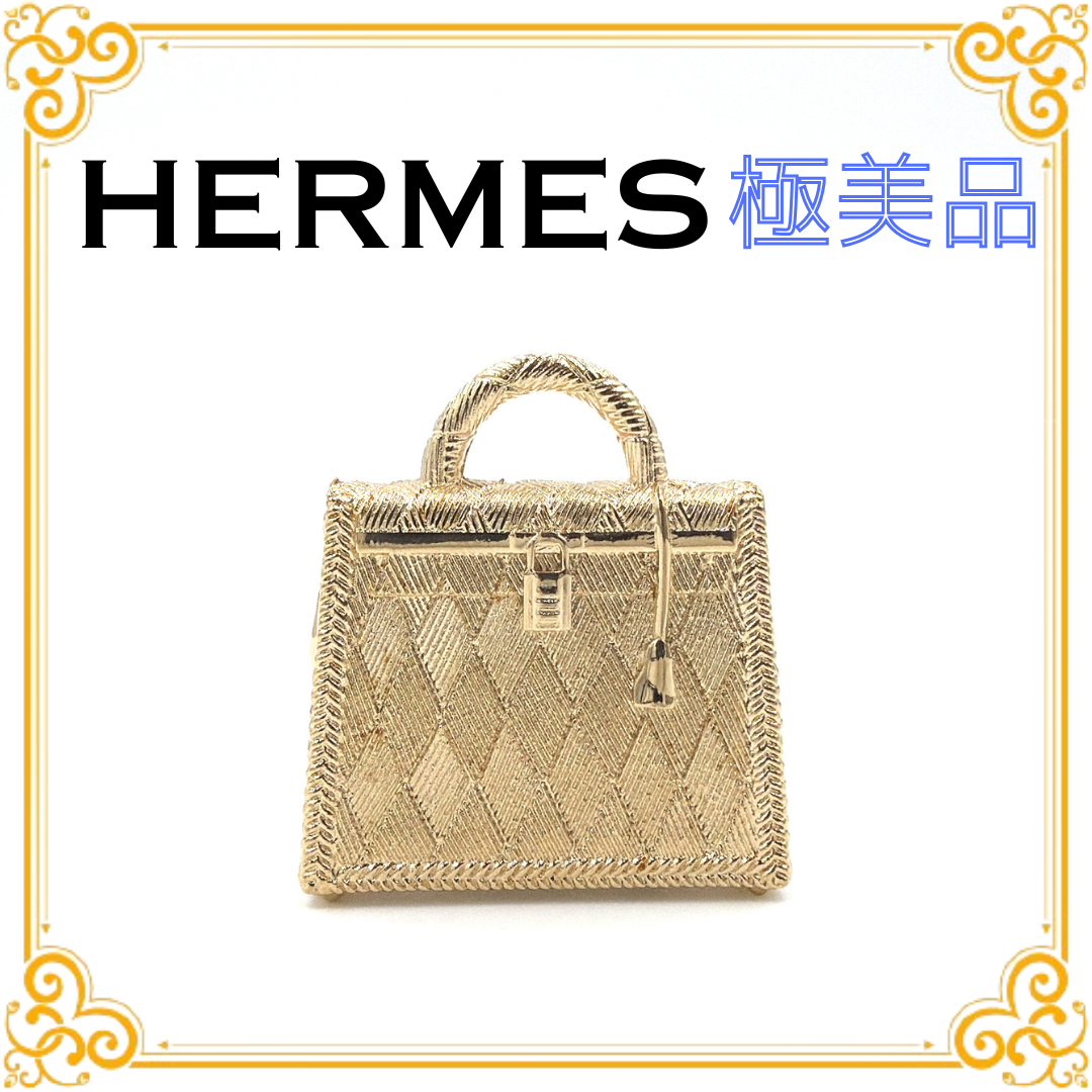 ■極美品■ HERMES エルメス キュリオジテ ケリー ネックレス ペンダントトップ チャーム ゴールド メタル アクセサリー レディース