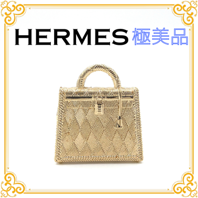 ■極美品■ HERMES エルメス キュリオジテ ケリー ネックレス ペンダントトップ チャーム ゴールド メタル アクセサリー レディース