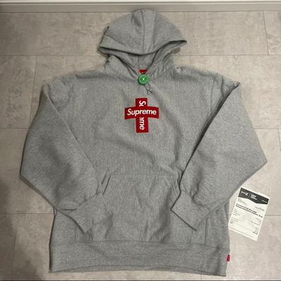 Supreme Cross Box Logo Hooded Sweatshirt "Grey"