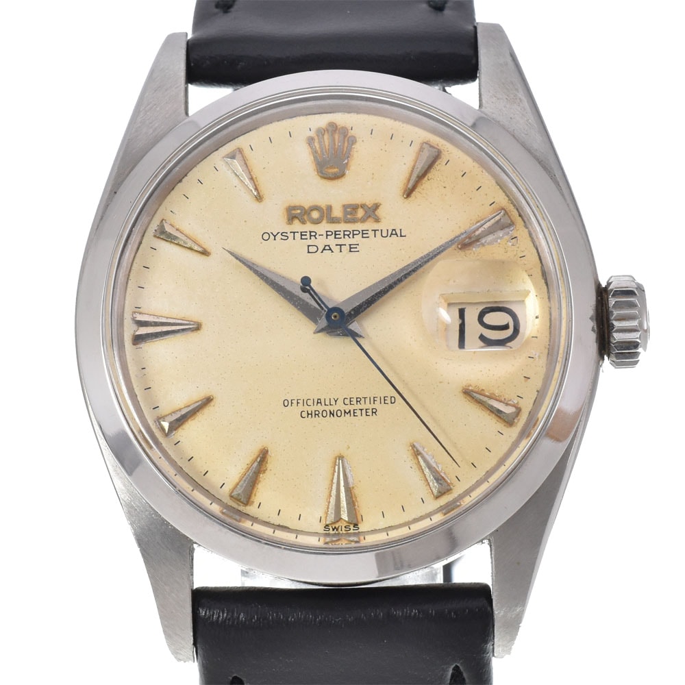 ロレックス ROLEX 6534 ヴィンテージ オイスターパーペチュアル デイト Cal.1030 シルバー 自動巻き メンズ 腕時計 N#151325