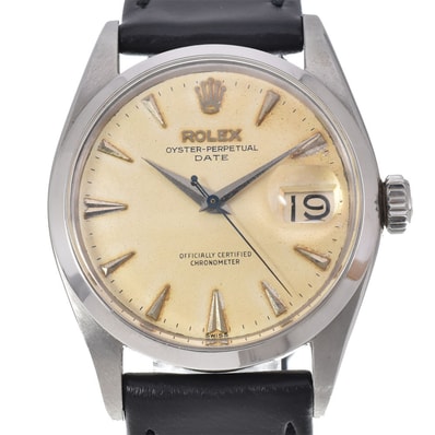ロレックス ROLEX 6534 ヴィンテージ オイスターパーペチュアル デイト Cal.1030 シルバー 自動巻き メンズ 腕時計 N#151325