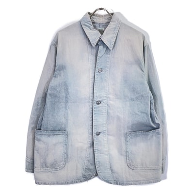 アプレッセ 25SAP-01-27H 25SS SAX/ライトインディゴ Indigo Pin Check Coverall ヴィンテージ加工デニムカバーオール 2