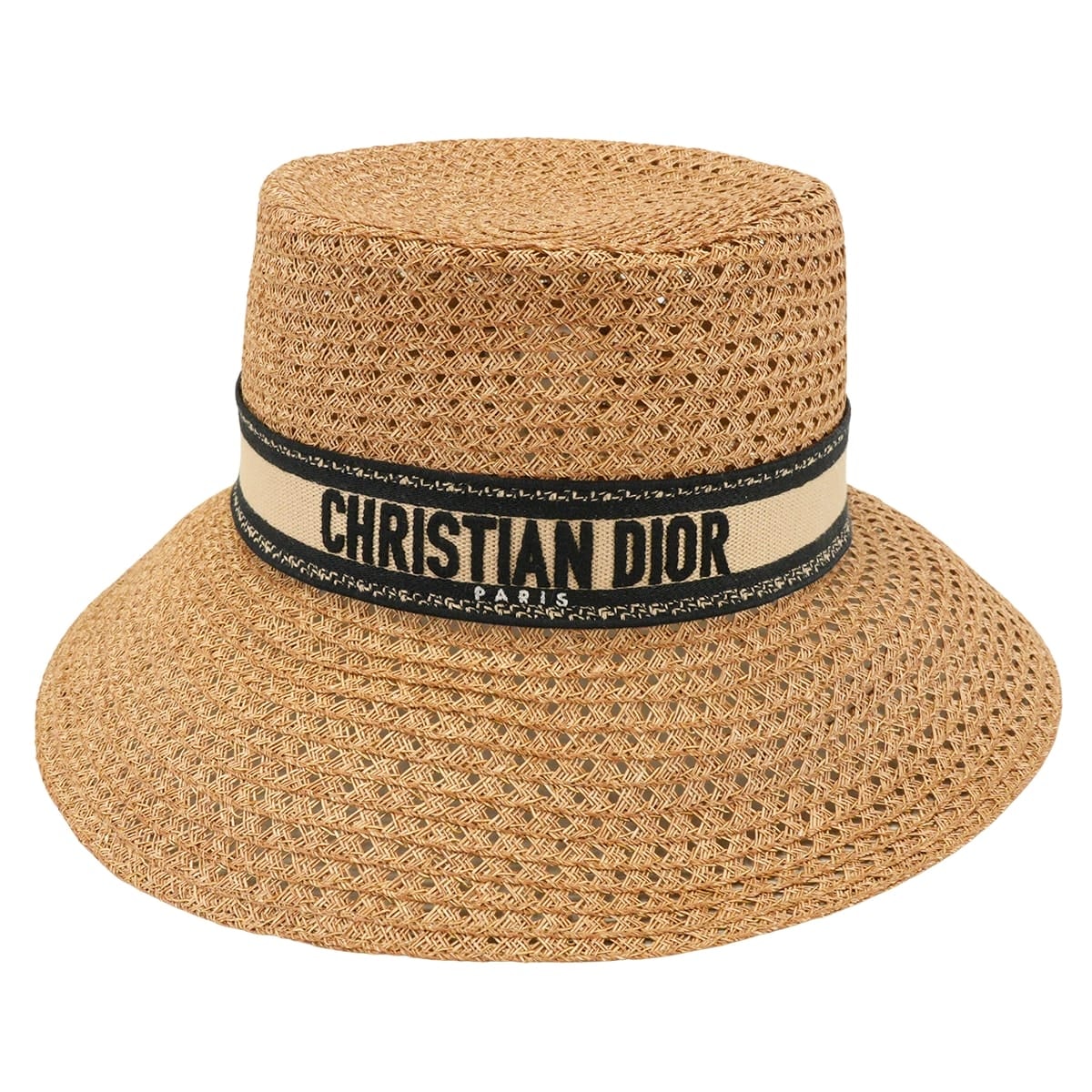 Dior ディオール ハット ディーボビー ワイドブリム #59 ベージュ ストロー/リボン 34DBP924G153 新品未使用