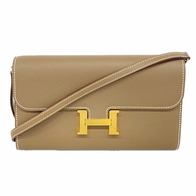 【6he5656】エルメス ショルダーウォレット コンスタンストゥーゴー エバーカラー エトゥープ ゴールド金具 B刻印【中古】レディース