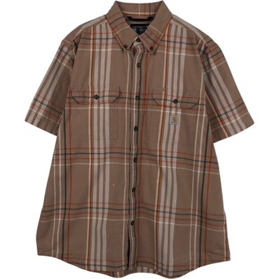 古着 カーハート Carhartt Loose Fit チェック柄 ボタンダウン 半袖 ワークシャツ メンズL相当/eaa650595