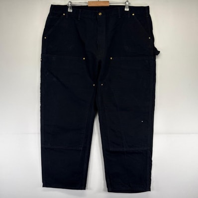 古着 カーハート Carhartt USA製 ダック パンツ ペインター ダブルニー ワーク 大きいサイズ w46×L30 ブラック系 メンズ