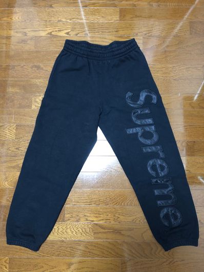 Supreme Satin Applique Sweatpant (23FW) "Black"