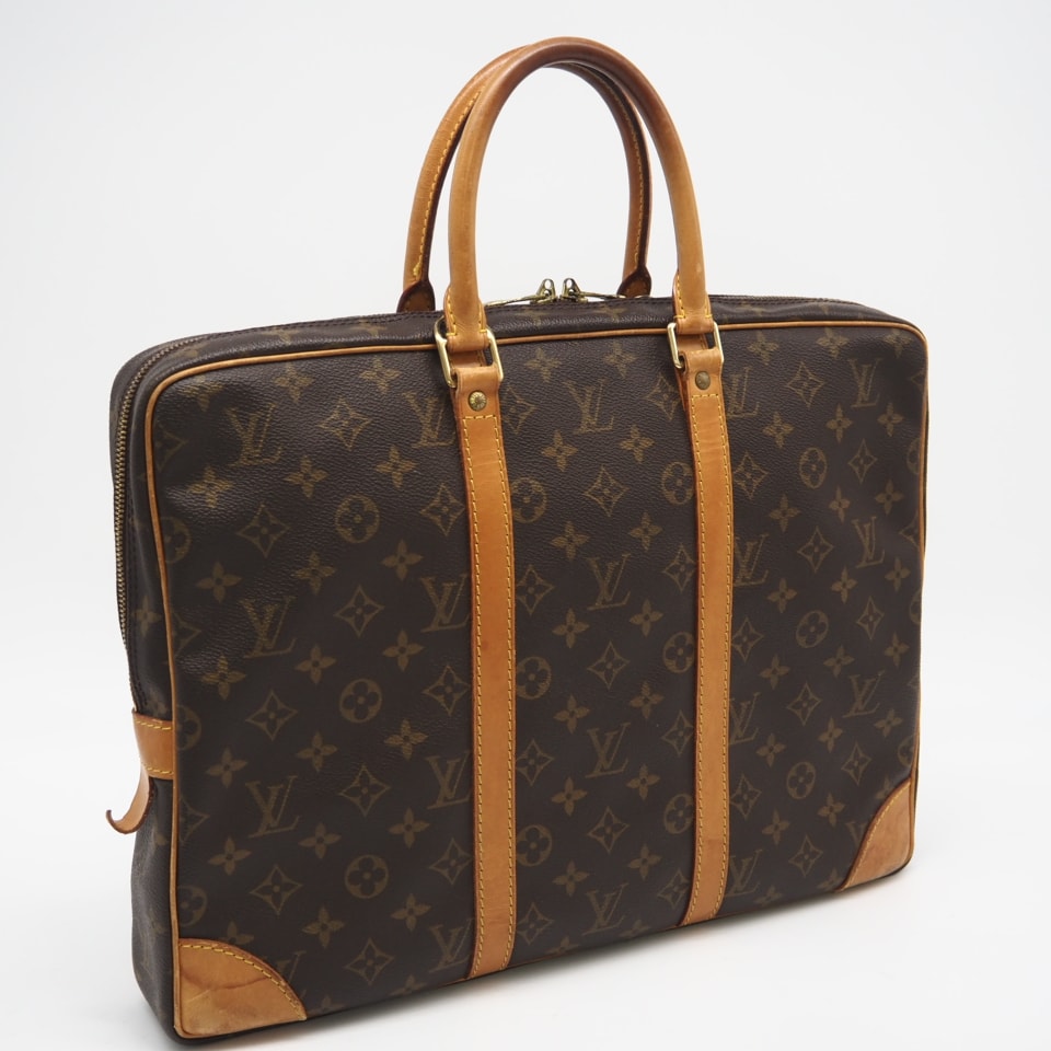 LOUIS VUITTON ルイ・ヴィトン モノグラム ポルトドキュマン ヴォワヤージュ M53361 ビジネスバッグ ブラウン コーティングキャンバス レザー メンズ