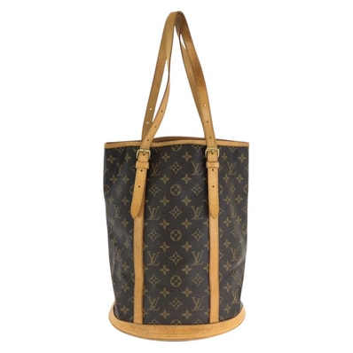 LOUIS VUITTON ルイヴィトン モノグラム バケットGM ブラウン ゴールド金具 PVC レザー/ ショルダーバッグ トートバッグ 602392 【中古】