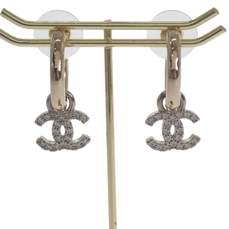 シャネル CHANEL ココマーク フープ ピアス【中古】【Aランク】